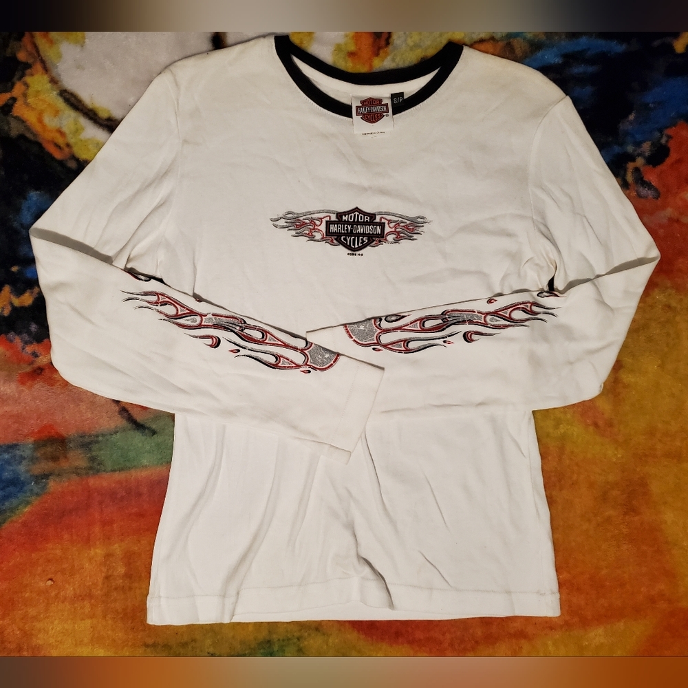 🏍💪Harley-Davidson Long Flame Sleeve Size S